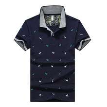 Load image into Gallery viewer, Polo Shirt  Cotton Solid Color Deer Print